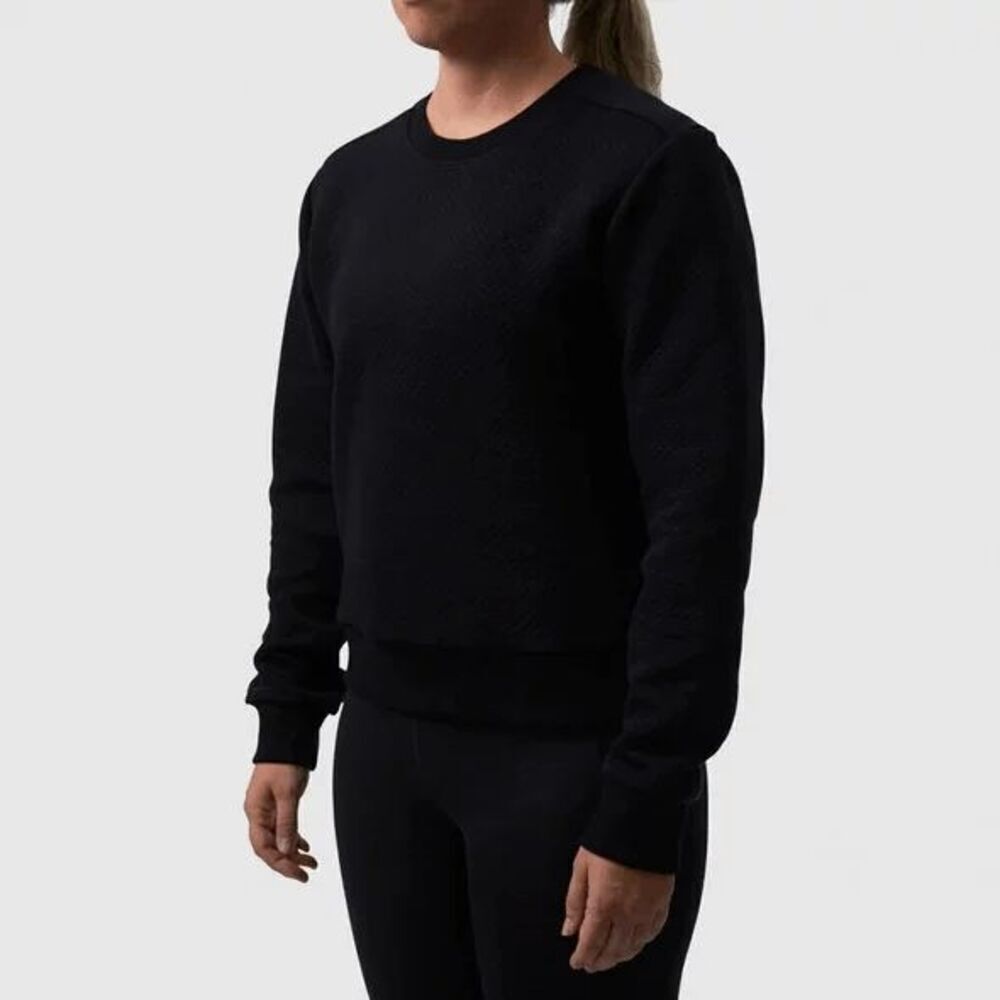 Born Primitive Waffle Crewneck Pullover Long-Sleeved Shirt in Black Size Medium